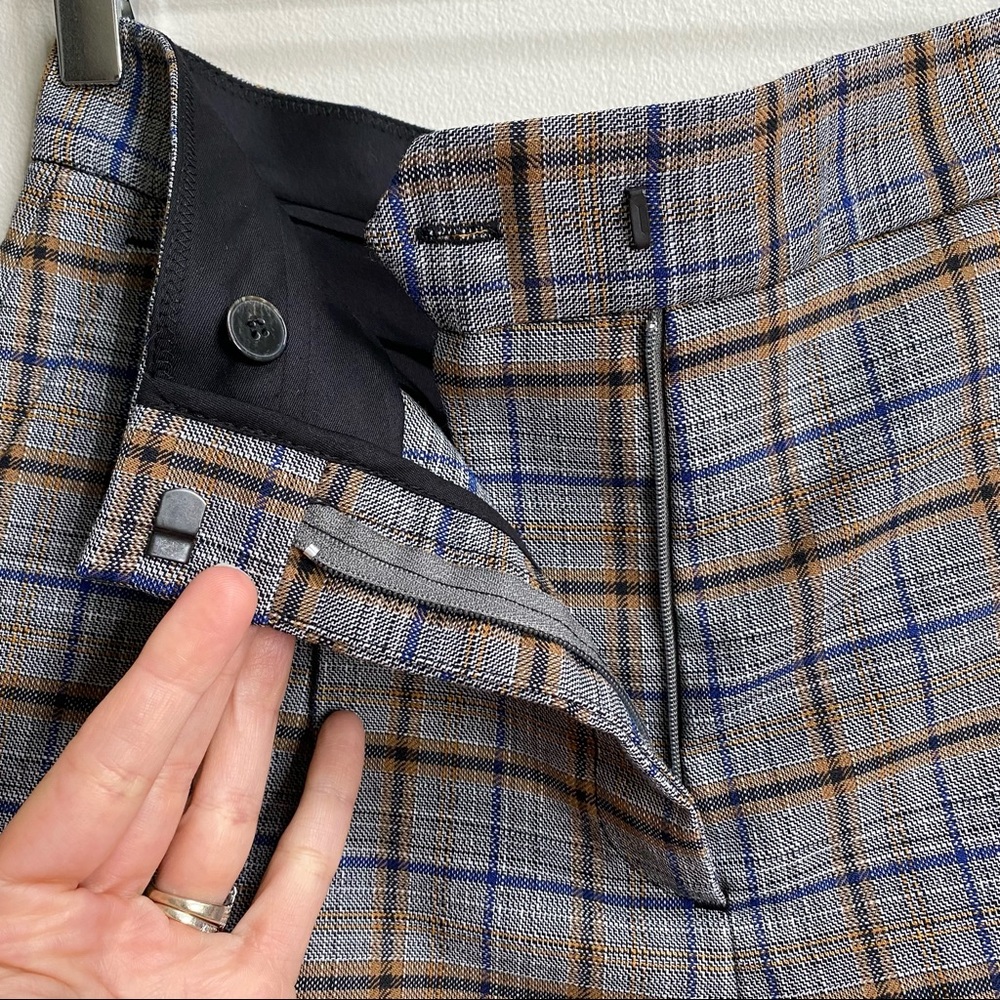 Sandro Paris Grey Plaid Printed Knit Shorts Size 8 - Picture 8 of 16